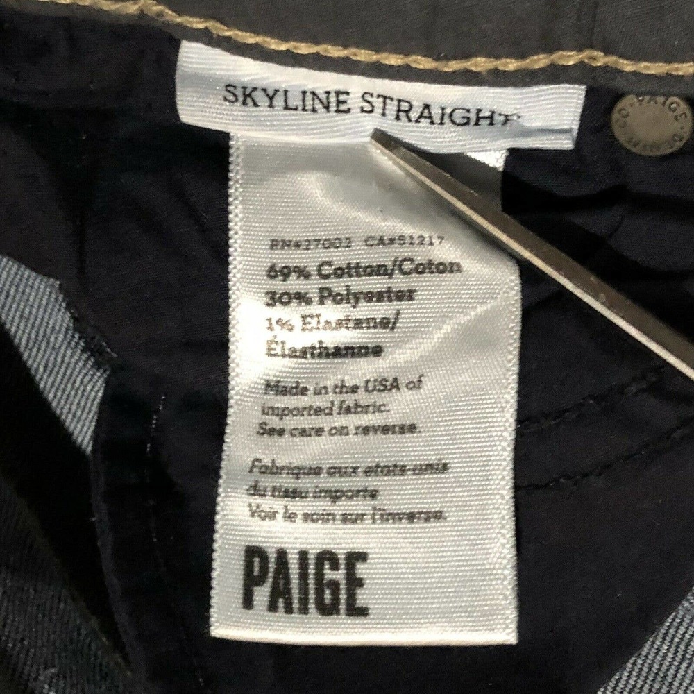 Paige Jeans 27 Skyline Straight Dark Blue Low Rise 30 Inseam Women’s - Picture 5 of 11